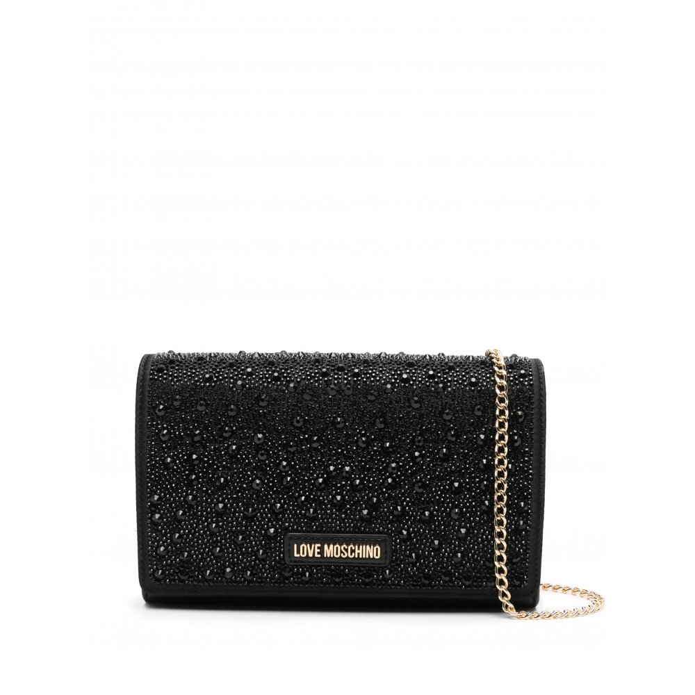 Moschino black cheap clutch bag